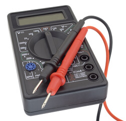 Digital multimeter on white