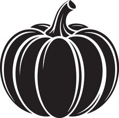 Pumpkin Silhouette Black Vector | Halloween Clipart Illustration Vector Format