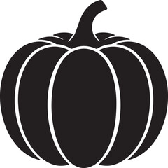 Pumpkin Silhouette Black Vector | Halloween Clipart Illustration Vector Format