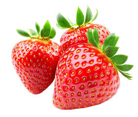 Strawberry fruit isolated on transparent background. Png format