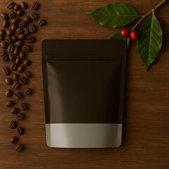 Minimal Coffee Pouch Packaging Mockup with Soft Shadow for Branding and Product Display

Keywords: