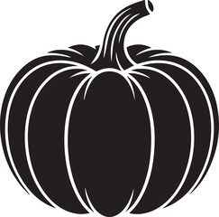 Pumpkin Silhouette Black Vector | Halloween Clipart Illustration Vector Format