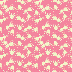 Cute floral pattern. Seamless vector pattern. Elegant template for fashion prints. Small pink and blue flowers for folk print. White background. Stock vector
