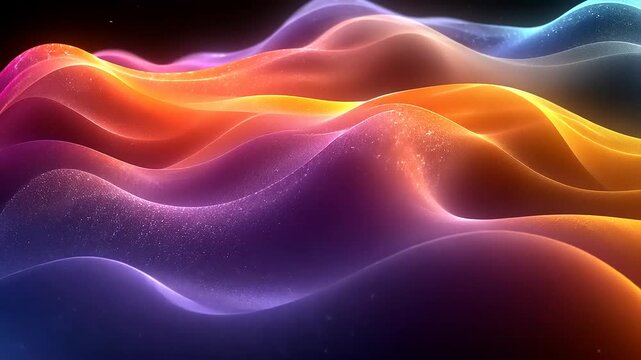 Abstract colorful waves background with glowing particles for a futuristic digital art theme