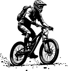Naklejka premium Mountain Biker Silhouette vector