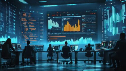 Data analysis visualization dashboard monitoring stock market trading financial analytics center - Powered by Adobe