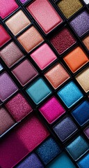 Colorful Eyeshadow Palette Closeup.