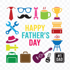 Father's day icons set