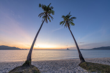 Sunset on a tropical beach, Koh Yao Yai, Thailand