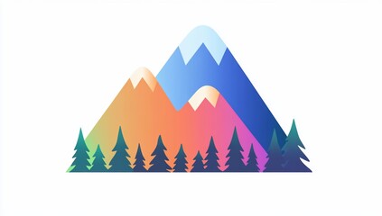Colorful Mountains  Pine Forest.