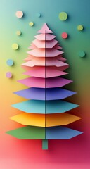 Colorful Paper Christmas Tree.