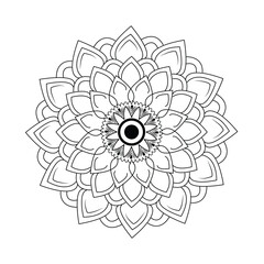 simple floral mandala design for coloring book, tattoo and henna design, creative mandala art for adults and kids coloring book