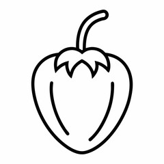 Habanero Pepper outline icon on white background