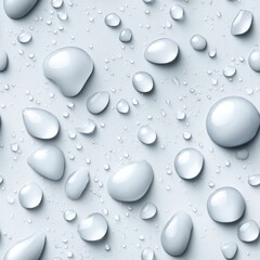 Natural beauty of water droplets on a white surface radiating freshness and clarity