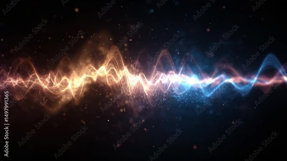 Leinwandbilder cosmic energy flow: a mesmerizing visualization of energy waves, intertwining shades of vibrant oran