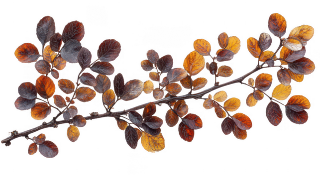 A captivating image of a branch adorned with autumn leaves PNG transparent background