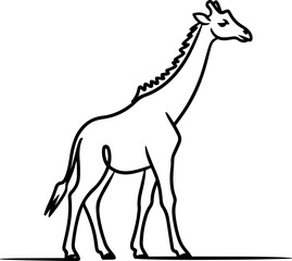 giraffe line art silhouette illustration