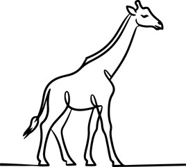 giraffe line art silhouette illustration
