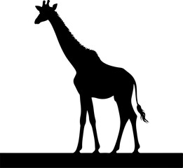 giraffe line art silhouette illustration