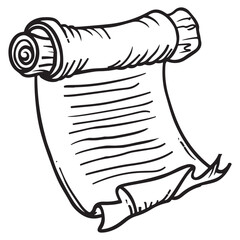 Vintage paper scroll illustration mimicking medieval manuscript, antique paper, manuscript for history and writing themes