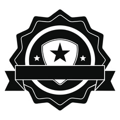 silhouette badge icon on white background