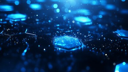 Abstract light blue background with hexagon shapes for a medical technology presentation