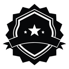 silhouette badge icon on white background