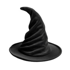 Classic Black Witch Hat on White Background, png clipart with transparency