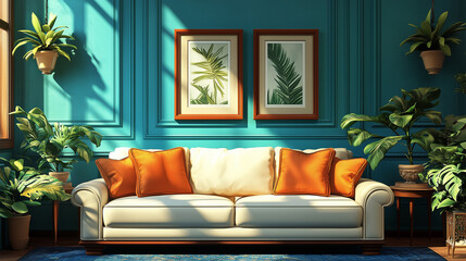 modern creative living room interior design backdrop ideas concept house beautiful background elevation of sofa with decorative photo paint frame full wall background