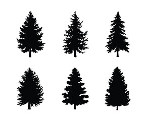 Obraz premium Classic Pine Tree Silhouette Vector Design
