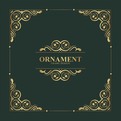 Elegant Golden Ornament Frame Design