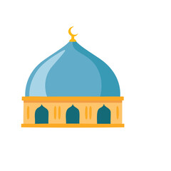 Mosque dome islamic architecture blue gold crescent moon
