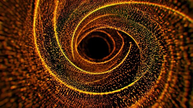 Fiery Particle Swirl In Rotating Energy Vortex 4K Animation