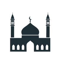 Simple silhouette mosque icon islamic architecture design