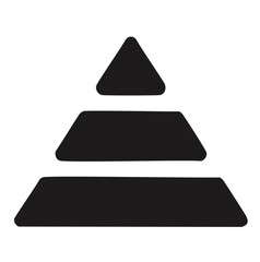 Three layer abstract pyramid shape minimalist design