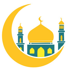 Crescent moon mosque islamic ramadan eid mubarak
