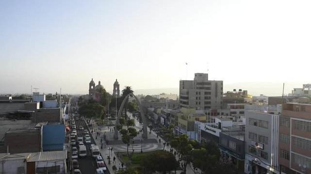  Monument to the Heroes, popularly known as "Parabolic Arch", is a monument located on the Civic Walk of the city of Tacna, built in honor of the heroes of the War of the Pacific, peru tacna