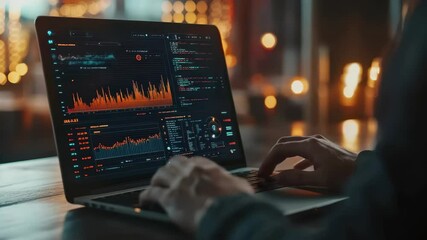 Analyzing stock market data on laptop for investment strategy and financial analysis insights today - Powered by Adobe