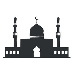 Majestic mosque silhouette islamic architecture design