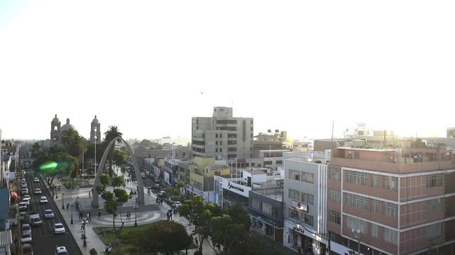 the Monument to the Heroes, popularly known as "Parabolic Arch", is a monument located on the Civic Walk of the city of Tacna,peru