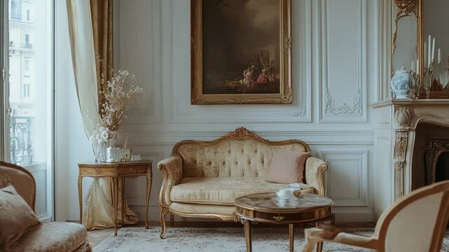 Elegant Parisian Living Room Interior