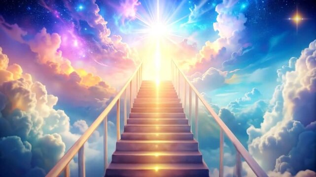 Stairway To Heaven Colorful Sky Clouds