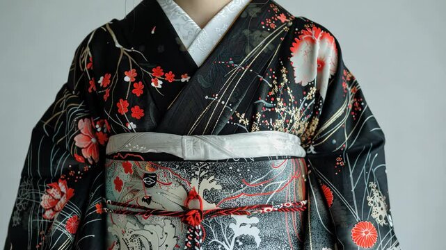 Traditional Japanese kimono showcasing cultural heritage and elegance &mdash; Selective focus