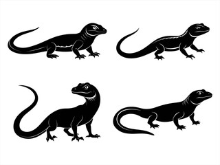 desert monitor sihouette black vector bundle