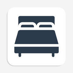 Elegant Double Bed Symbol for Hotel Room Representation and Floor Plans