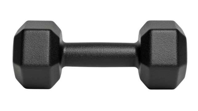 Simple Black Dumbbell on White Background, png clipart with transparency