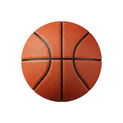 Fototapeta premium A classic orange basketball with black seams, isolated on a clean white background.