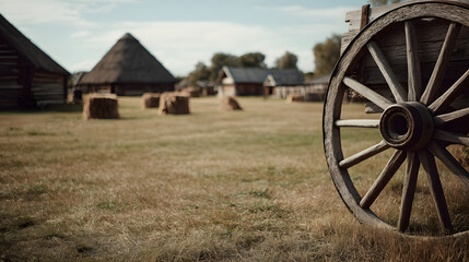 Vintage Wooden Car Wheel Rustic Automotive Heritage Classic Vehicle Restoration Project Antique Automobile Part Decorative Garage Art Transportation History
