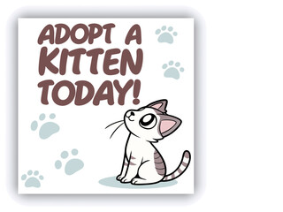 Adopt, don't shop! Creative square banner template. Naive illustration with young woman, who hugging her adopted dog with big heart on background. Flat style. Kawaii clip art with french bulldog.