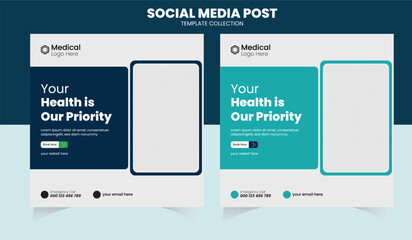 Medical social media post templates healthcare design